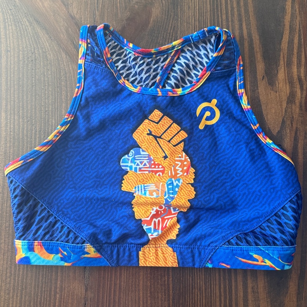 Peloton BHM Blue and Orange Sports Bra